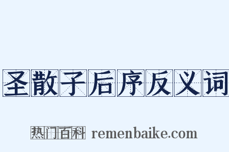 圣散子后序反义词是什么意思的图片